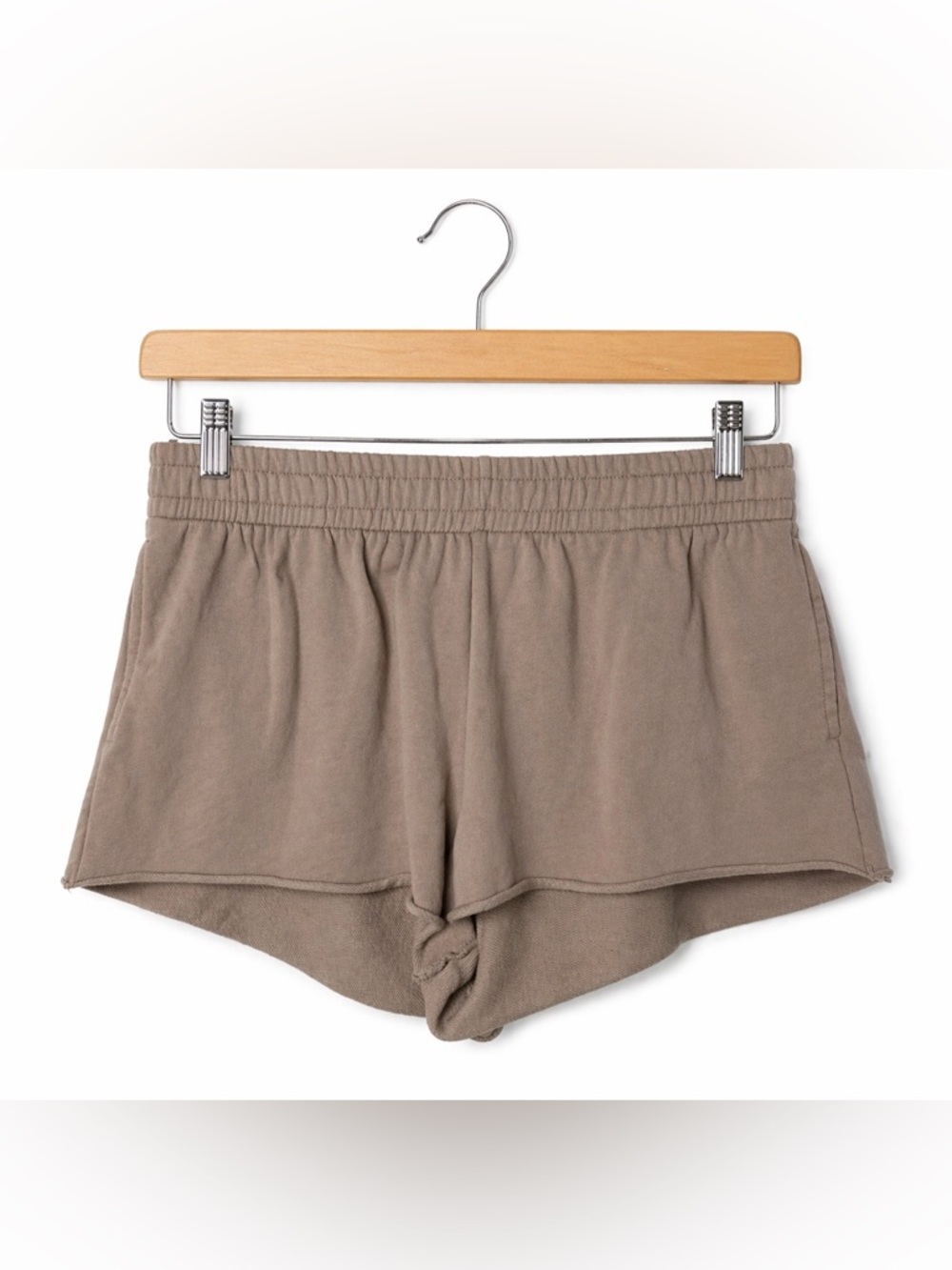 Garage Taupe Knit Shorts Large Lounge Casual Elastic Waist Soft Comfy